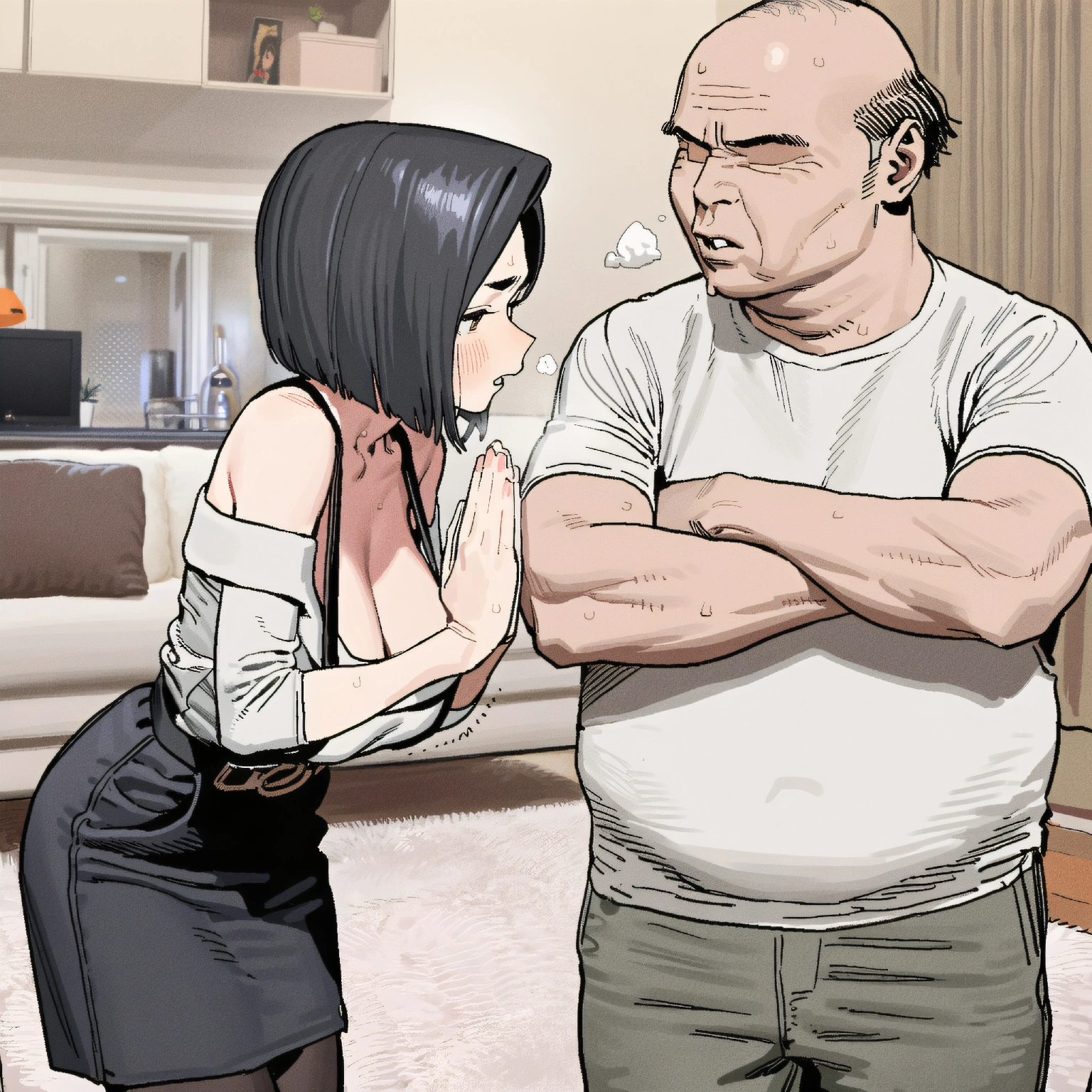 【二次エロ】牛柄ビキニの牛耳娘が男と絡み合う。 2